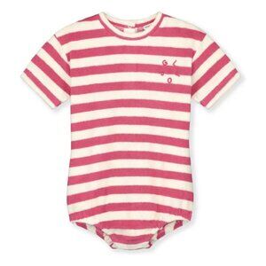 Gray Label Baby Organic terry striped romper | Fuschia size 12-18M NWT